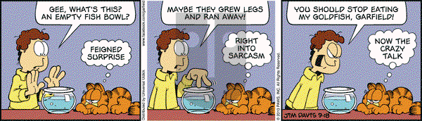 Garfield on Wednesday September 18, 2013 Comic Strip