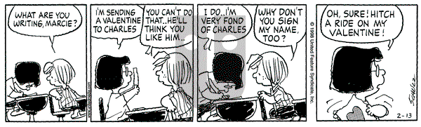 Peanuts on Friday February 13, 1998 Comic Strip