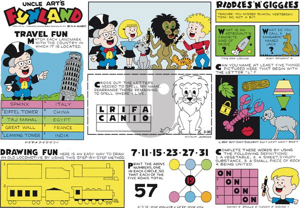 Uncle Art's Funland on Sunday March 30, 2025 Comic Strip