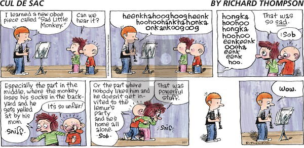 Cul de Sac on Sunday February 21, 2016 Comic Strip