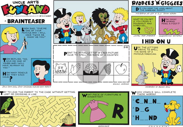 Uncle Art's Funland on Sunday February 18, 2024 Comic Strip
