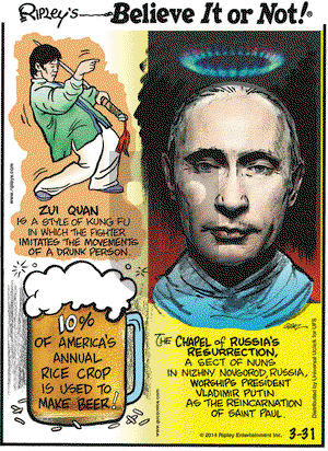 Ripley's Believe It or Not on Monday March 31, 2014 Comic Strip