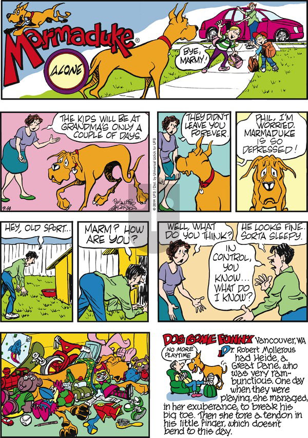 Marmaduke on Sunday September 14, 2014 Comic Strip