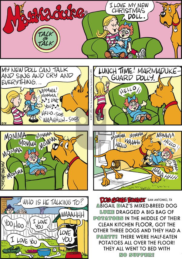 Marmaduke on Sunday December 31, 2017 Comic Strip