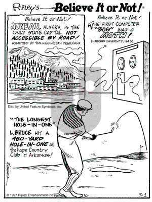 Ripley's Believe It or Not on Tuesday July 1, 1997 Comic Strip