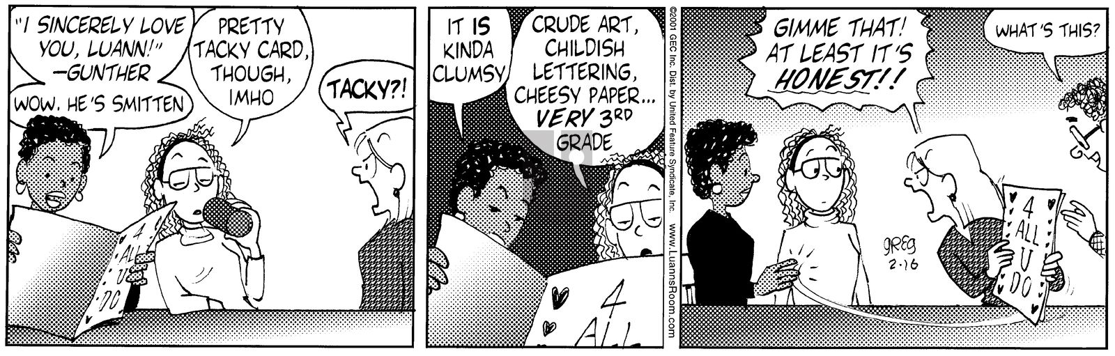 Luann - Friday February 16, 2001 Comic Strip
