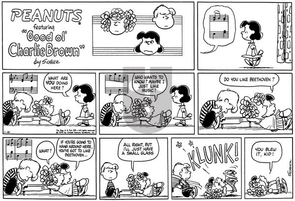 Peanuts on Sunday January 18, 1970 Comic Strip
