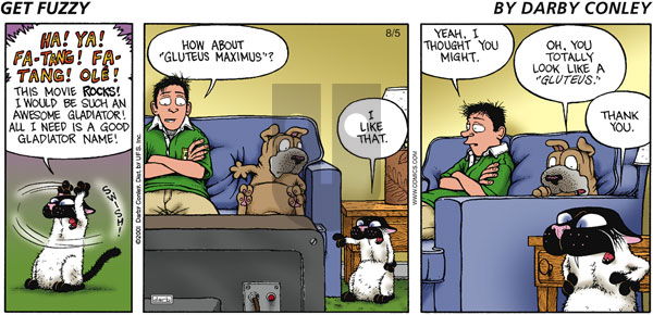 Get Fuzzy on Sunday August 5, 2001 Comic Strip