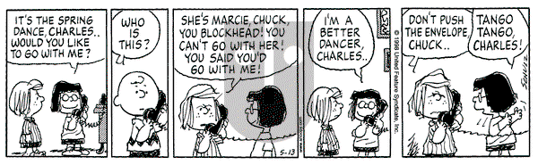 Peanuts on Wednesday May 13, 1998 Comic Strip