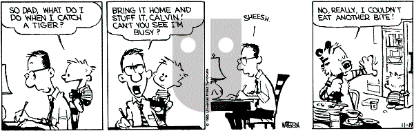 Calvin and Hobbes - Tuesday November 19, 1985 Comic Strip