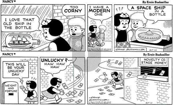 Nancy on Thursday October 20, 1955 Comic Strip