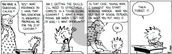 Calvin and Hobbes - Monday March 30, 1992 Comic Strip