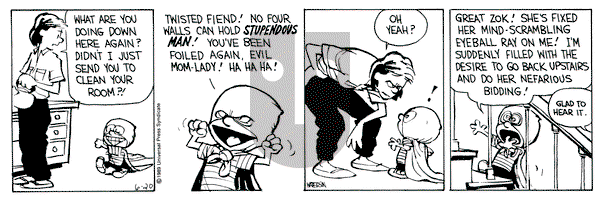 Calvin and Hobbes on Tuesday June 20, 1989 Comic Strip