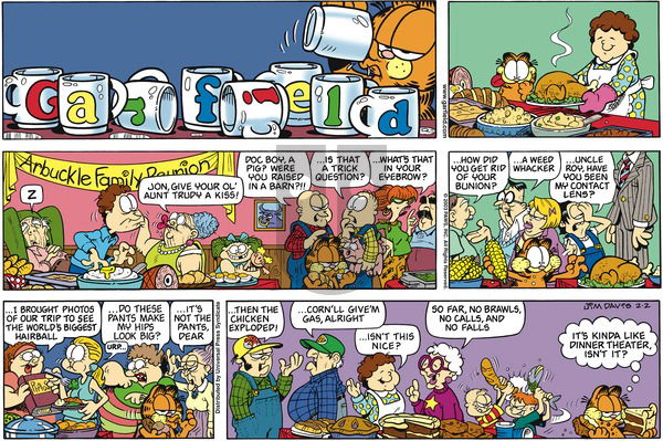 Garfield on Sunday February 2, 2003 Comic Strip