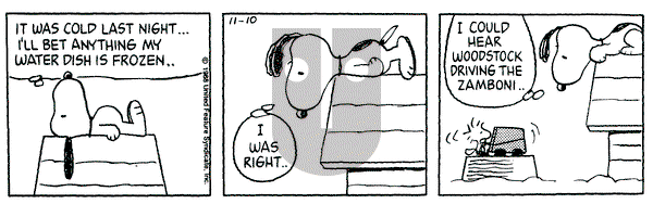 Peanuts on Thursday November 10, 1988 Comic Strip