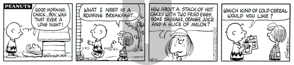Peanuts on Monday October 1, 1973 Comic Strip