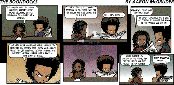The Boondocks - Sunday January 25, 2004 Comic Strip