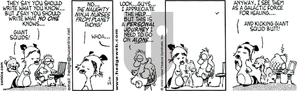Over the Hedge on Wednesday April 24, 2002 Comic Strip