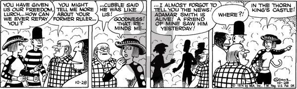 Alley Oop on Monday October 28, 1974 Comic Strip