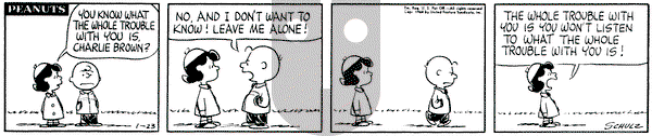 Peanuts on Thursday January 23, 1964 Comic Strip