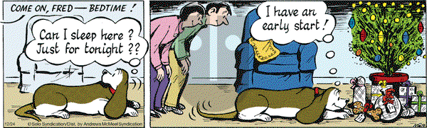 Fred Basset on Monday December 24, 2018 Comic Strip