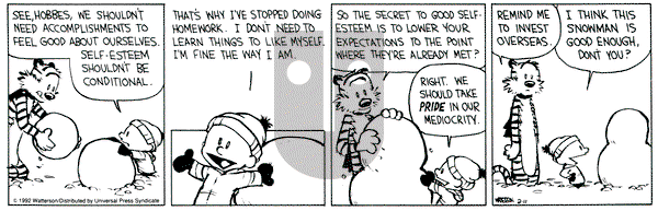 Calvin and Hobbes on Tuesday February 11, 1992 Comic Strip