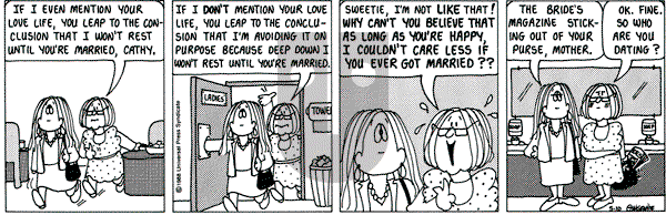 Cathy Classics on Tuesday May 10, 1988 Comic Strip