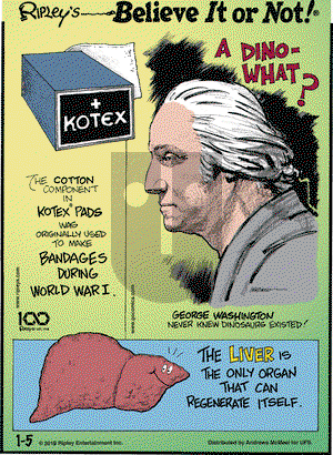Ripley's Believe It or Not on Saturday January 5, 2019 Comic Strip