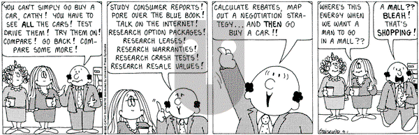 Cathy Classics on Friday September 1, 1995 Comic Strip