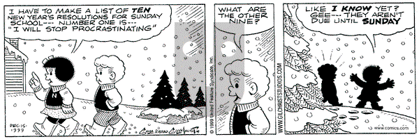 Nancy on Wednesday December 15, 1999 Comic Strip