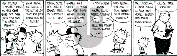 Calvin and Hobbes - Thursday May 3, 1990 Comic Strip