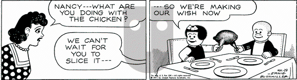 Nancy on Monday November 29, 1971 Comic Strip