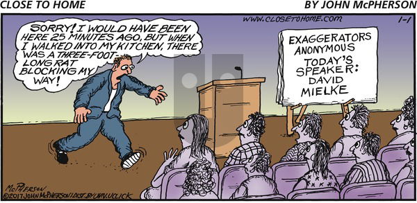 Close to Home on Sunday January 1, 2017 Comic Strip