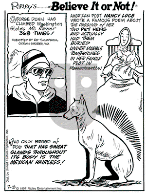 Ripley's Believe It or Not on Thursday July 3, 1997 Comic Strip