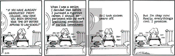 Doonesbury on Saturday February 23, 1974 Comic Strip