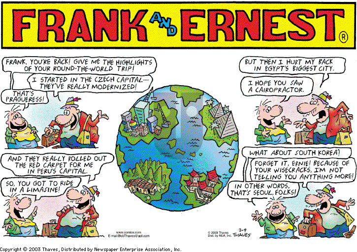 Frank and Ernest on Sunday March 9, 2003 Comic Strip