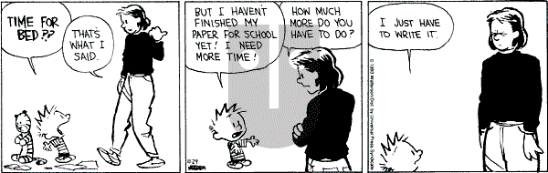Calvin and Hobbes - Monday November 29, 1993 Comic Strip