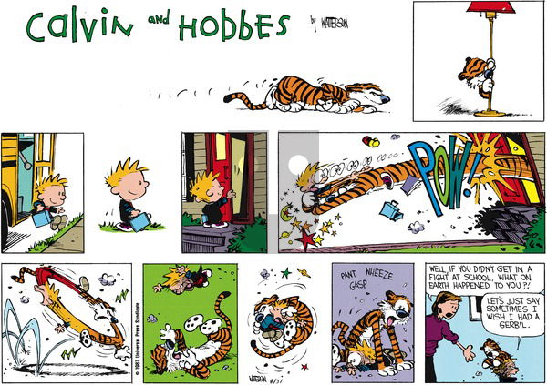 Calvin and Hobbes on Sunday October 11, 1987 Comic Strip