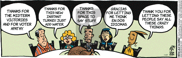 La Cucaracha on Thursday November 27, 2014 Comic Strip
