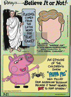 Ripley's Believe It or Not on Wednesday March 21, 2018 Comic Strip