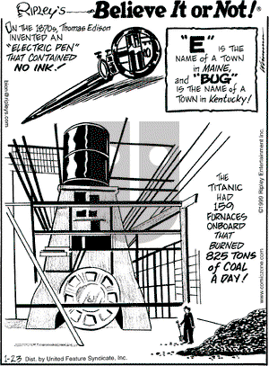 Ripley's Believe It or Not on Saturday January 23, 1999 Comic Strip