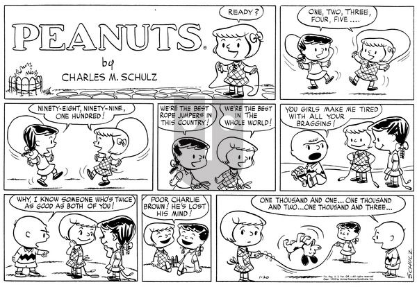 Peanuts on Sunday January 20, 1952 Comic Strip