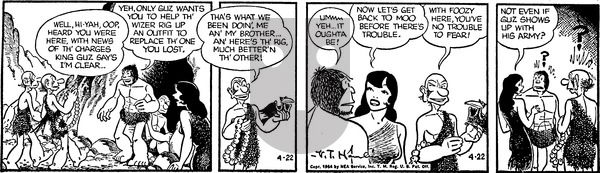 Alley Oop - Thursday April 22, 1954 Comic Strip