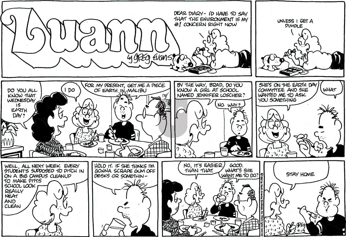 Luann - Sunday April 19, 1992 Comic Strip