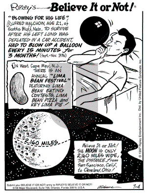 Ripley's Believe It or Not on Friday July 4, 1997 Comic Strip