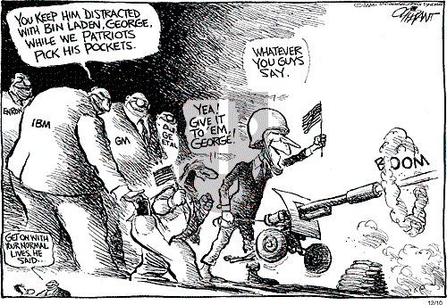 Pat Oliphant on Monday December 10, 2001 Comic Strip