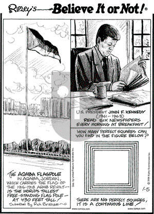 Ripley's Believe It or Not on Saturday January 5, 2008 Comic Strip