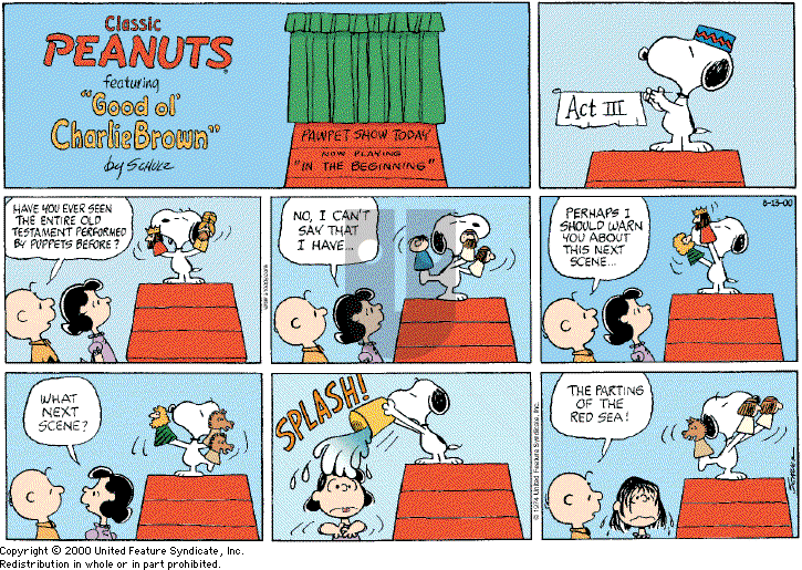 Peanuts - Sunday August 13, 2000 Comic Strip