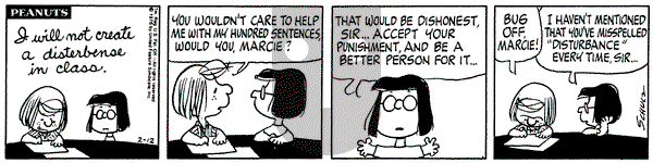 Peanuts on Thursday February 12, 1976 Comic Strip