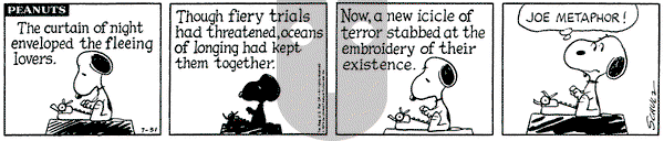Peanuts on Wednesday July 31, 1974 Comic Strip